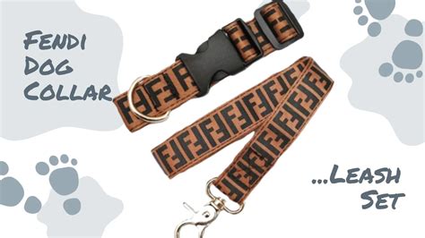 fendi dog collar and lead|Fendi dog collar and leash.